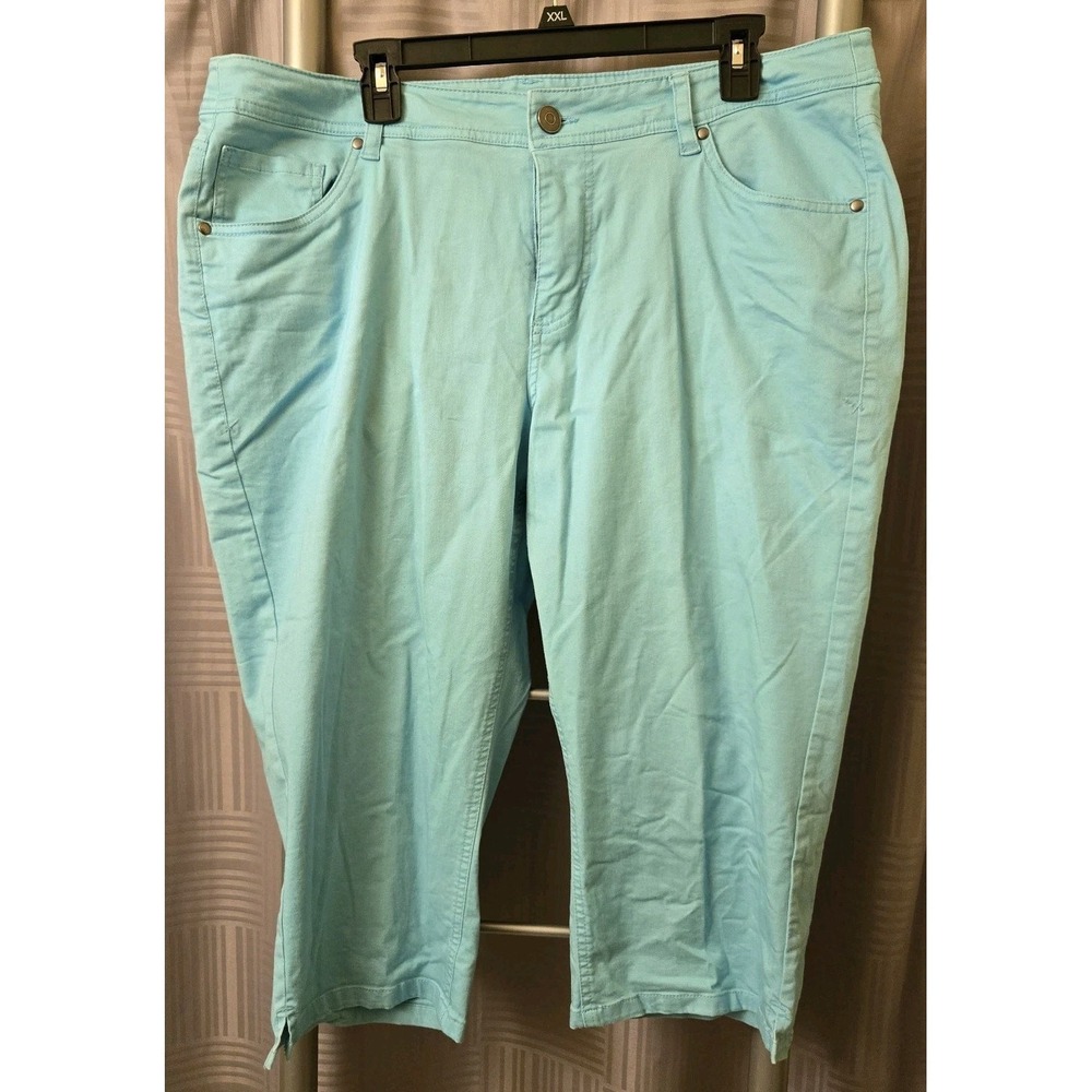 Lane Bryant Teal Turquoise Womens Size 18 Pedal Bermuda Shorts Capris 38x18